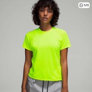 Lululemon Lightweight Cinch Hem Hiking Tee - Highlighter Yellow Small Sz 4